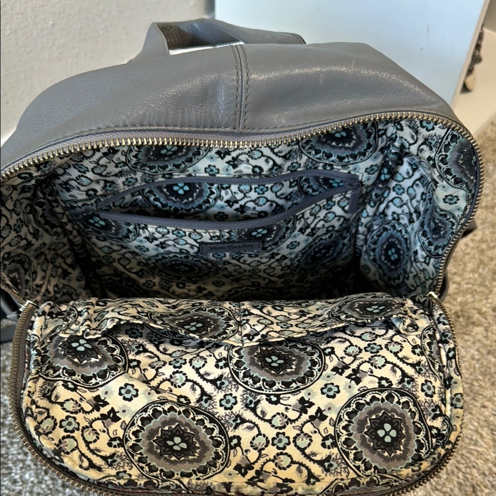 Vera Bradley Gray Quilted Backpack - Picture 4 of 5